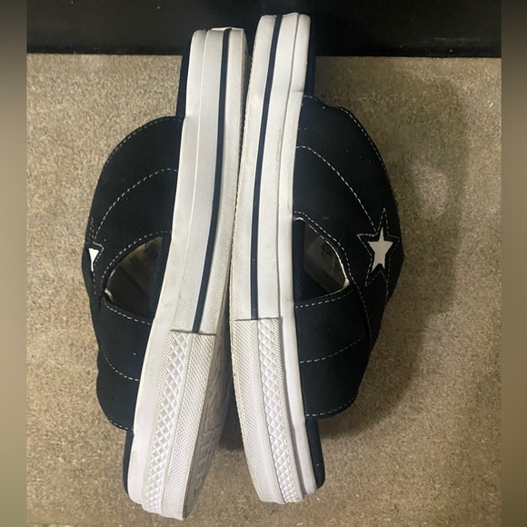 Womens Converse One Star Sandal Slip Black/Egret/White SZ 9.5 Leather worn 1x - Picture 5 of 7